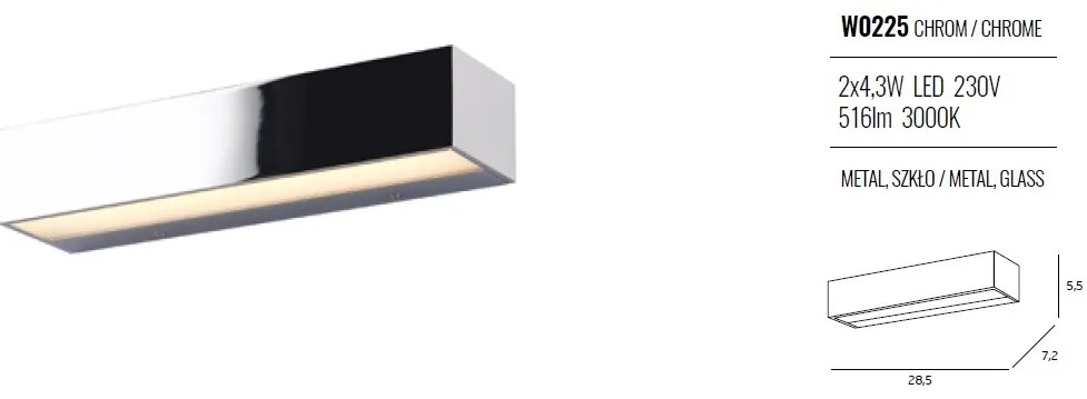 Aplica LED pentru oglinda baie IP44 KROM W0225 MX