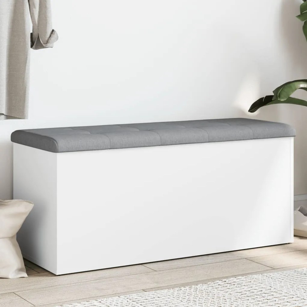 vidaXL Bancă de depozitare, alb , 102x42x45 cm, lemn prelucrat