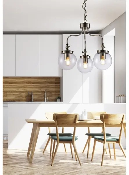 Lustră pe lanț BALLET 3xE27/40W/230V crom mat