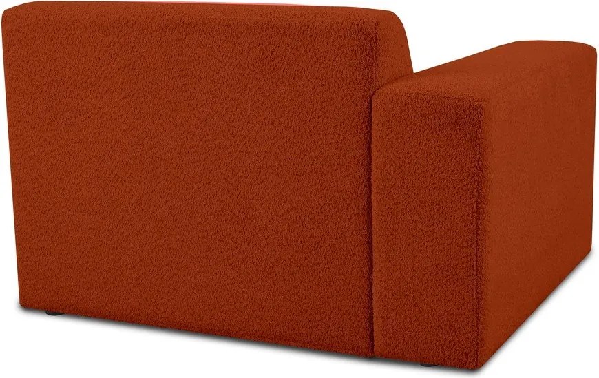 Modul pentru canapea cărămiziu cu tapițerie din stofă bouclé (cu colț pe partea stângă ) Roxy – Scandic