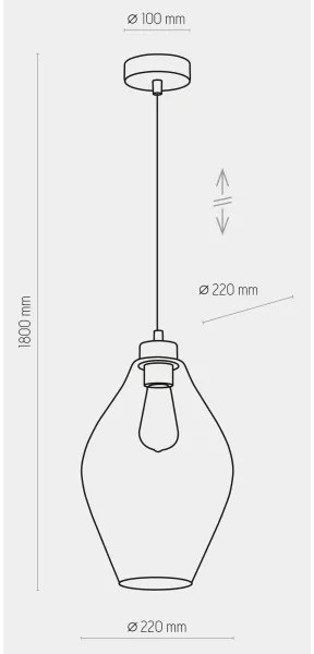 Lustră pe cablu TULON 1xE27/60W/230V