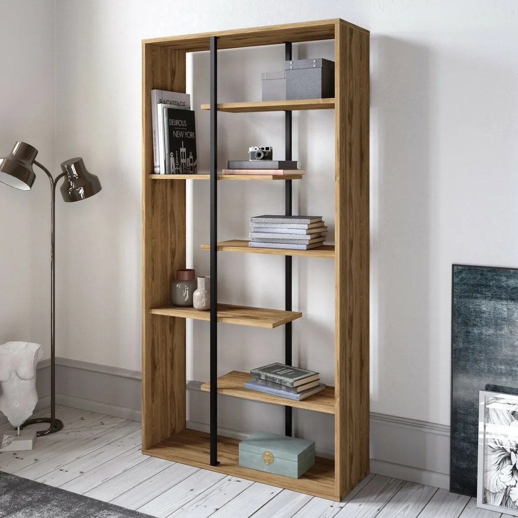Bibliotecă Presto Black and Walnut