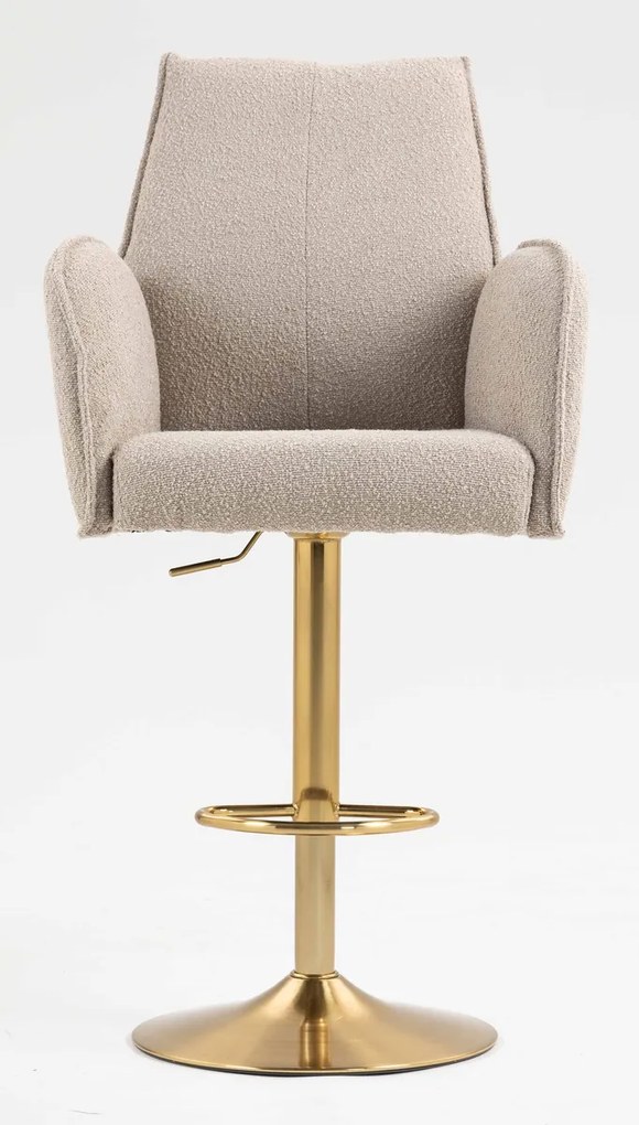 HR280W Scaun Latte Boucle cu Bază Aurie