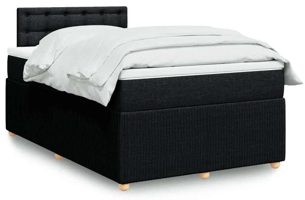 3287411 vidaXL Pat box spring cu saltea, negru, 120x190 cm, catifea