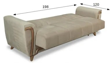 Canapea Extensibila 3 Locuri Toronto, 242 X 85 X 93 Cm