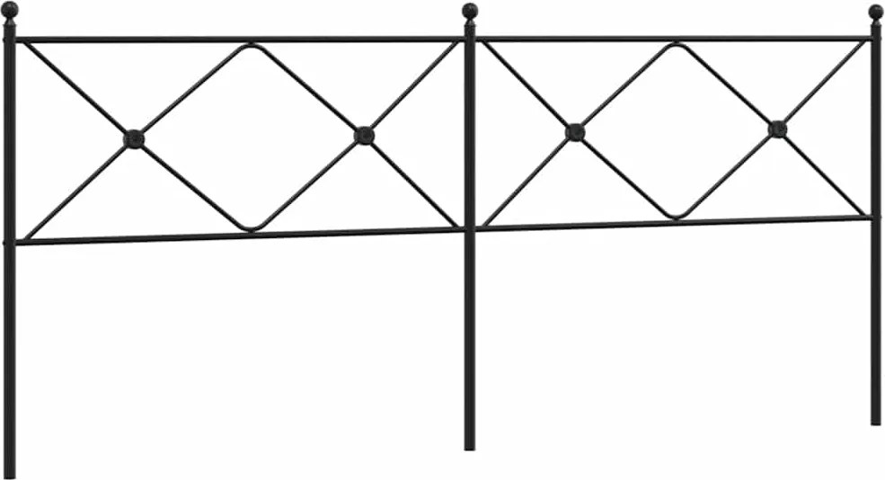 vidaXL Tăblie de pat de schimb metalică, negru, 193 cm