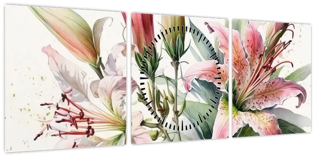 Tablou - Crinii, ilustrații (cu ceas) (90x30 cm)