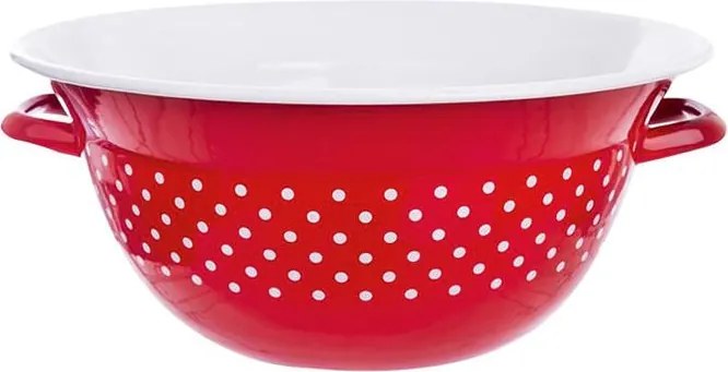 Orion Castron emailat, roşu cu buline diametru 34 cm