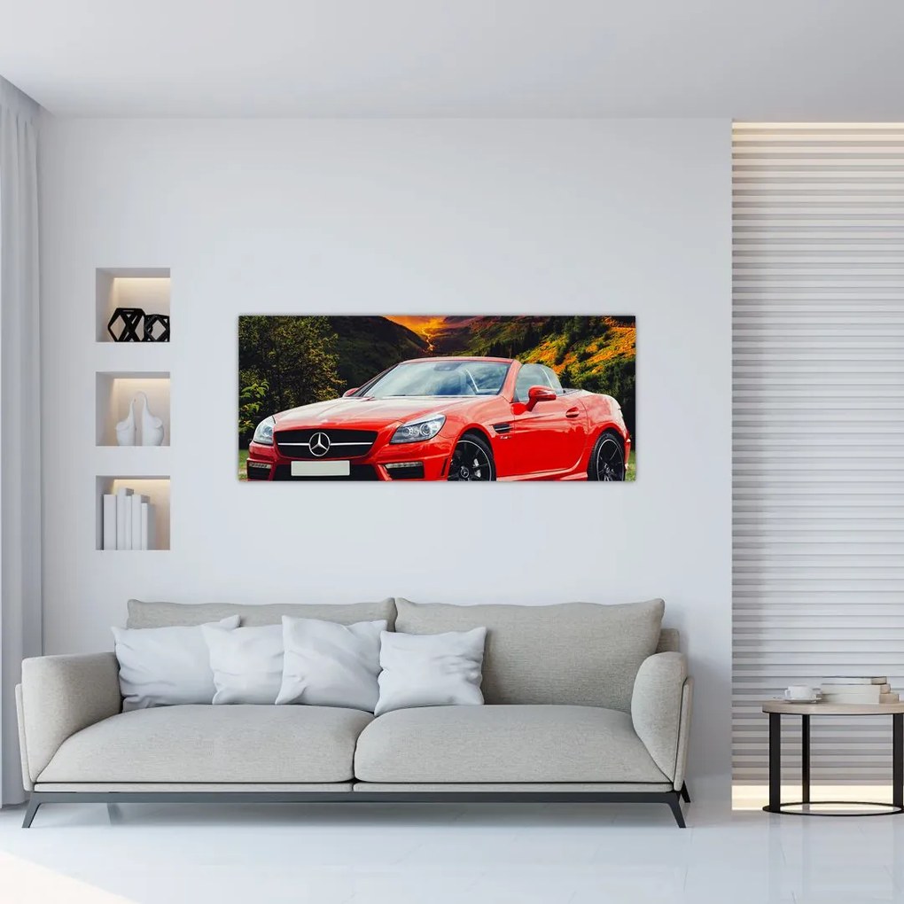 Tablou - Mercedes roșu (120x50 cm)