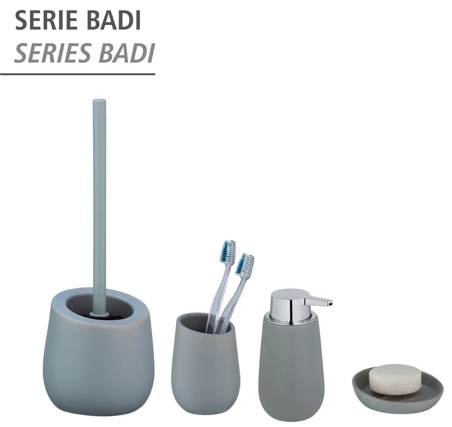Dozator de săpun lichid gri din ceramică 320 ml Badi – Wenko