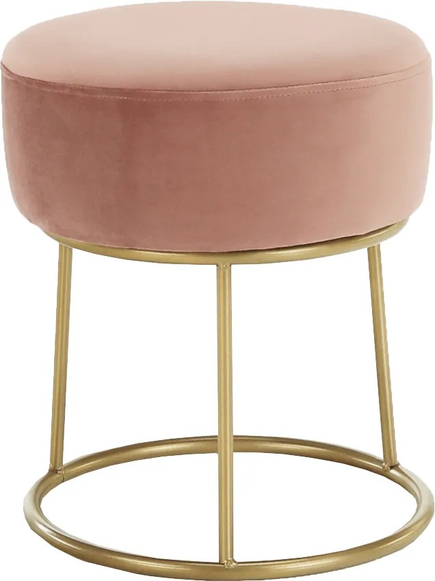 Taburet, catifea Velvet roz/vopsea aurie, AYSU