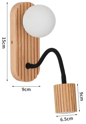 Brilagi - Lampă de perete MODERN WOOD, 1xG9/5W/230V + 1xGU10/8W, lemn