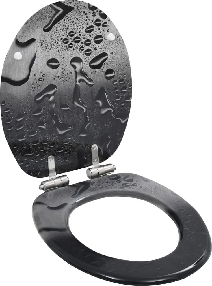 vidaXL Capac WC cu închidere silențioasă, MDF, design picătură de apă