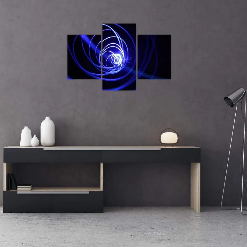 Tablou cu spirale albastre (90x60 cm)