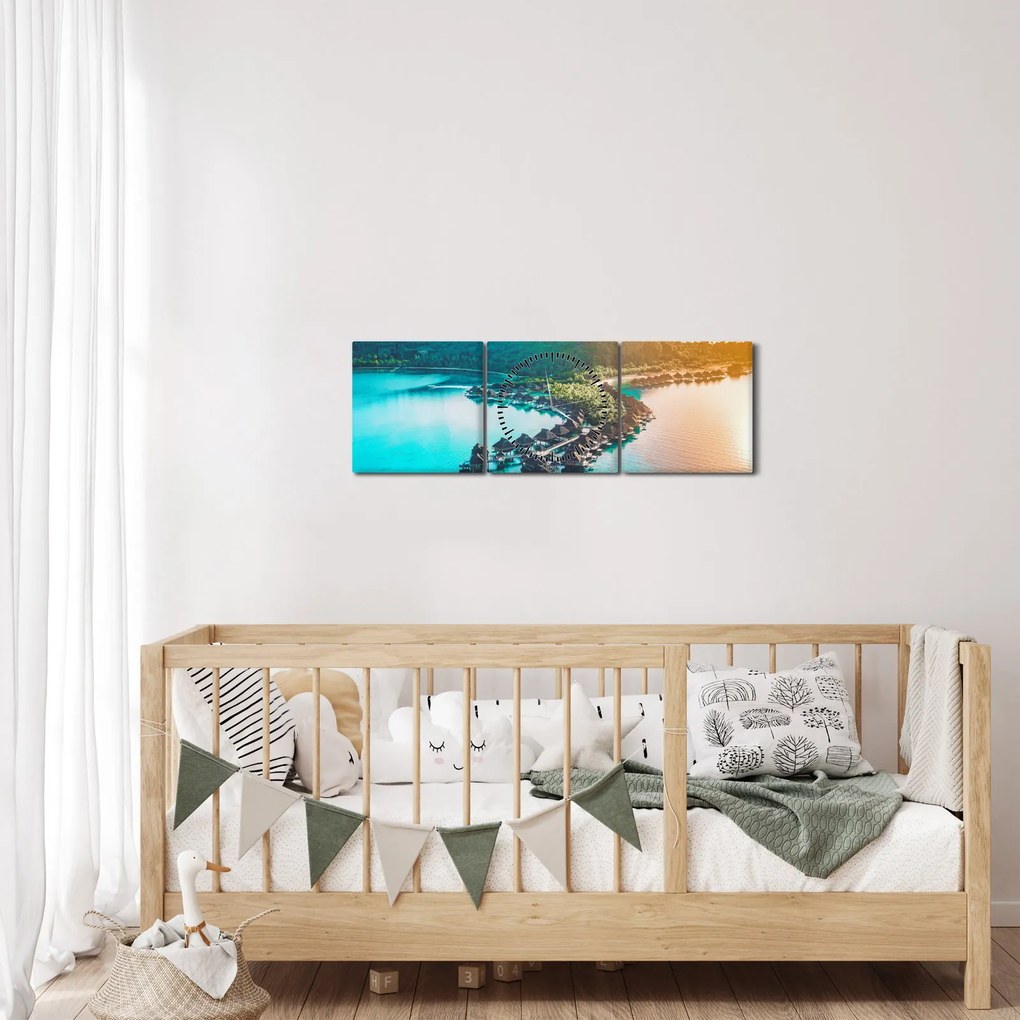 Tablou - Bora Bora (cu ceas) (90x30 cm)