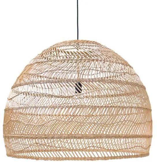 Lampa Suspendata Ovala din Rachita L - Rachita Natur Diametru (80x60) cm)
