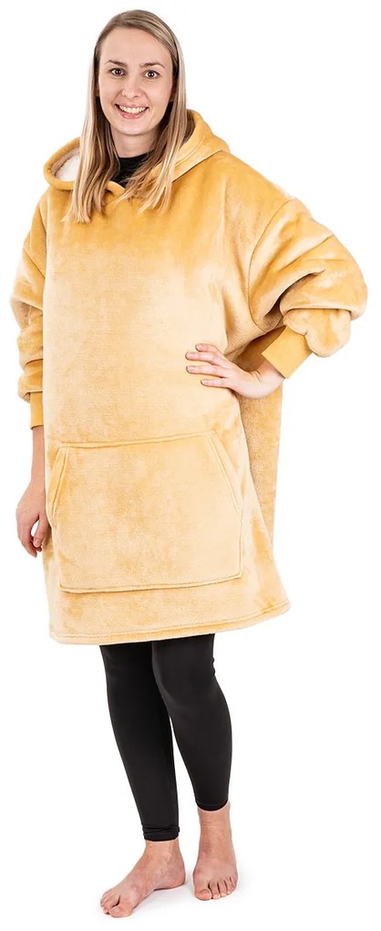 Hanorac imitație de blăniță micropluș 4Home Beige, uni S – pentru copii