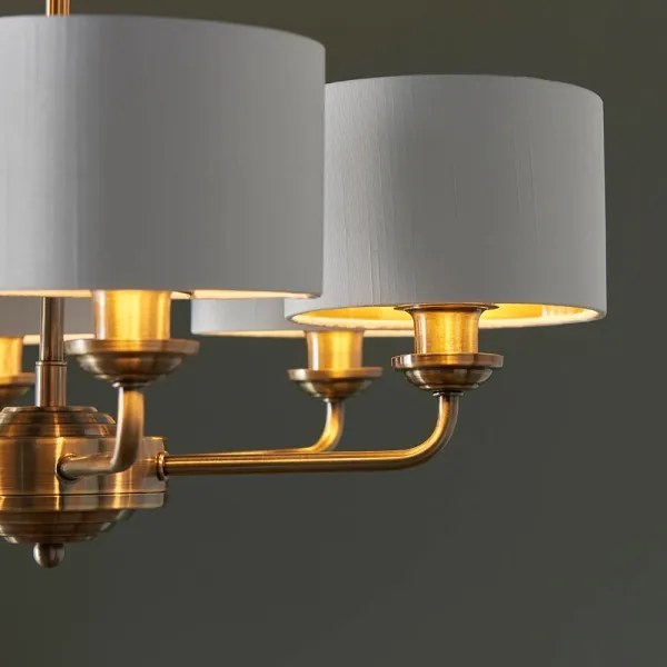 Lustră pe lanț Endon 98936 HIGHCLERE 6xE14/28W/230V alb/alamă