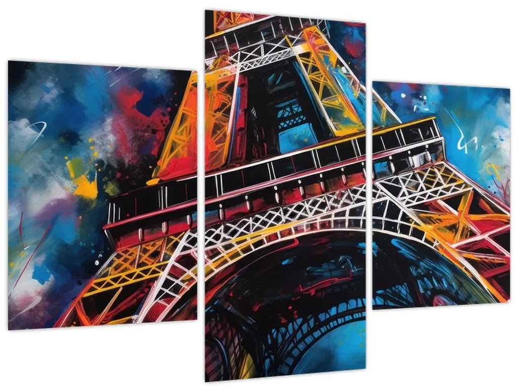 Tablou - Pictură a Turnului Eiffel II. (90x60 cm)