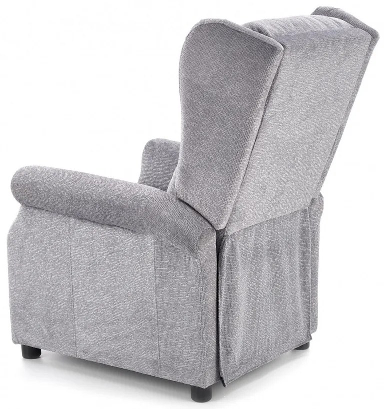 Fotoliu recliner tapitat Agustin gri - H 107-83 cm
