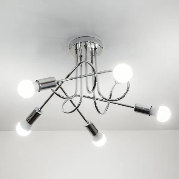 Lustră aplicată OXFORD 5xE27/15W/230V crom lucios