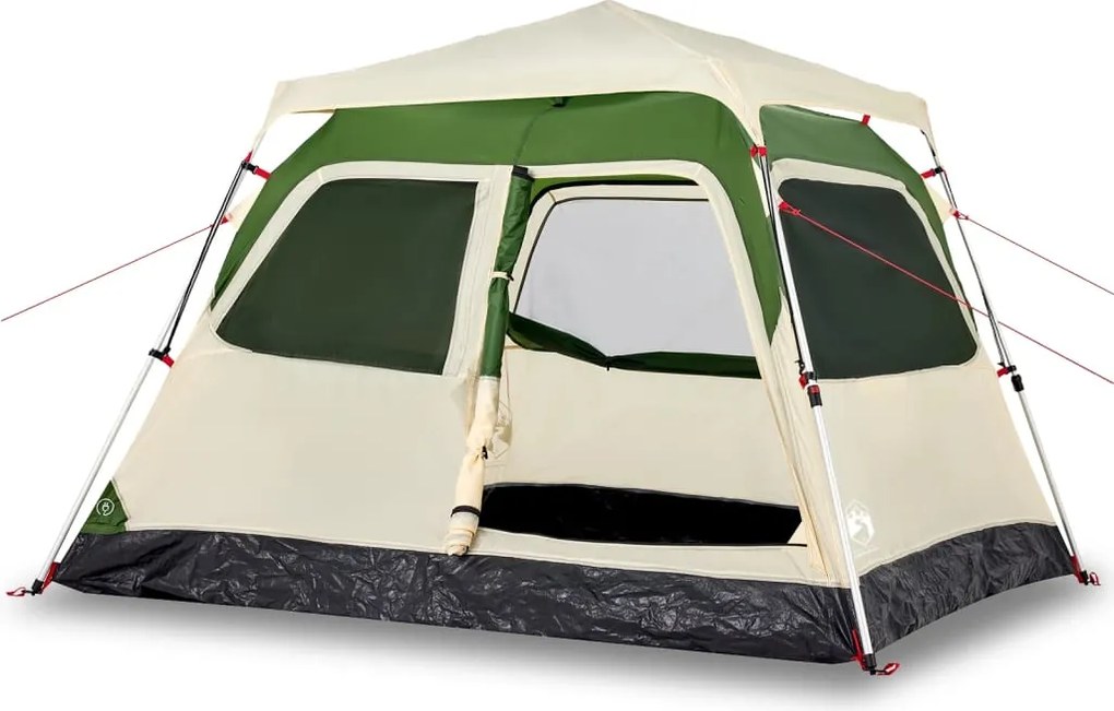 vidaXL Cort de camping cupolă 4 persoane, setare rapidă, verde