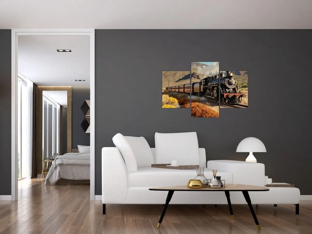 Tablou - Locomotivă cu aburi (90x60 cm)