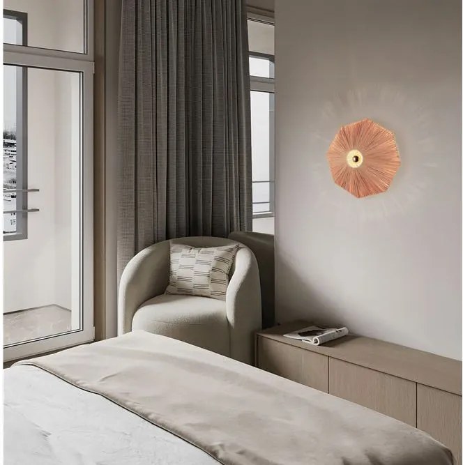 Aplica de perete cu design texturat ELVIO caramiziu 45cm