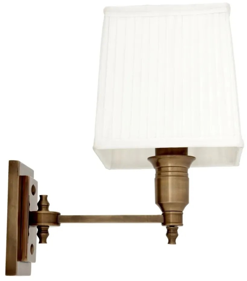 Aplica de perete moderna LUX, finisaj brass cu abajur alb, Lexington Single 108933 HZ