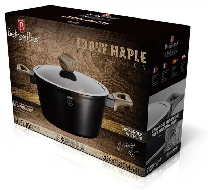 Oala cu capac 24 cm Ebony Maple Collection Berlinger Haus BH 1706