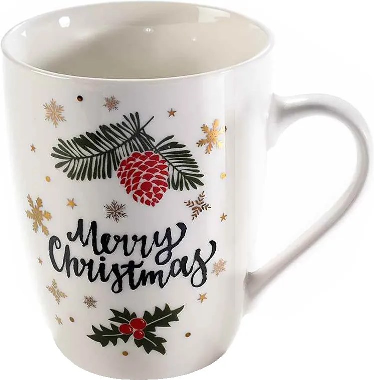 Cana portelan model Merry Christmas Ø 8 cm x 11 H 350 ml