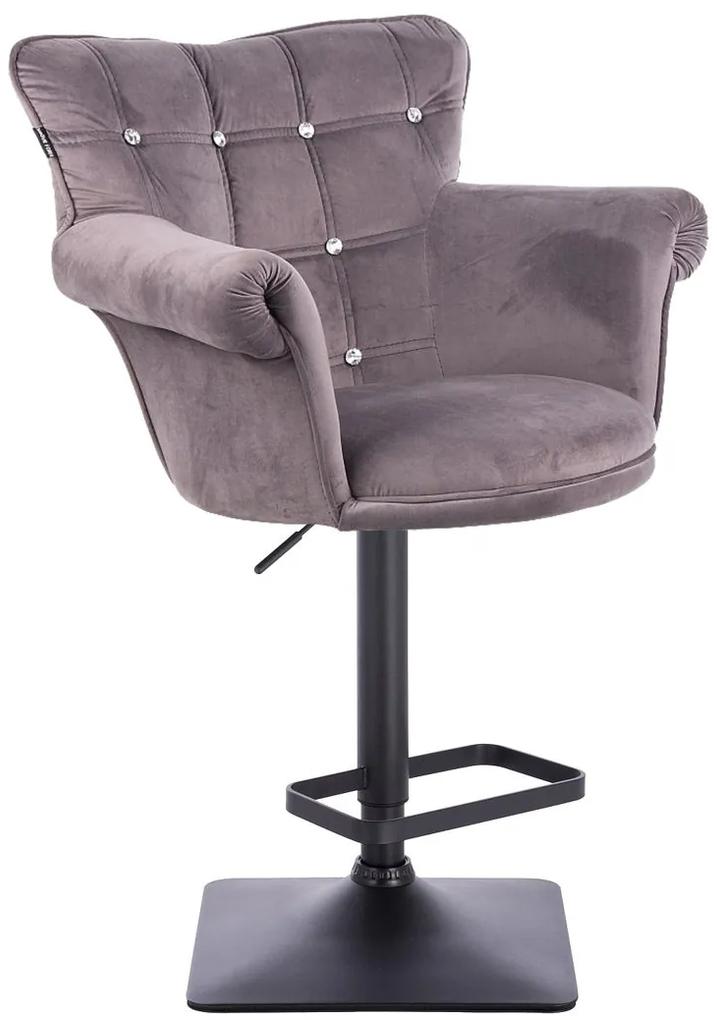 HR804KW scaun Catifea Grafit cu Bază Neagră
