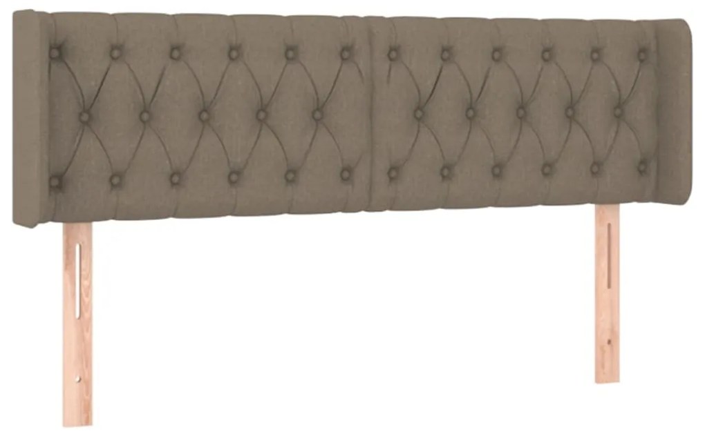 3119106 vidaXL Tăblie de pat cu aripioare gri taupe 147x16x78/88 cm textil