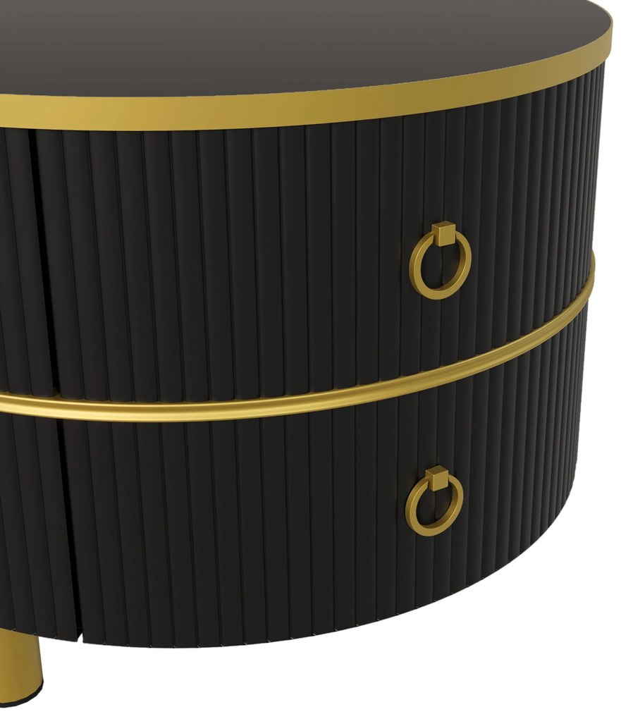 Măsuță de cafea 2-în-1 Rotundă din MDF, Negru | Aosom Romania