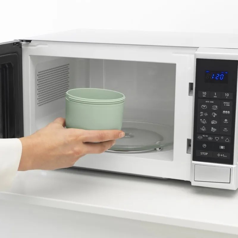 Bol alimentar mic dejun Brabantia Make&Take 1006297, 500+180 ml, Capac cu infiletare, Fara BPA, Verde