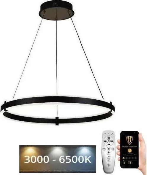Brilagi-LED Lustru suspendat reglabil pe cablu CIRCLE LED/85W/230V 3000-6500K negru + telecomandă