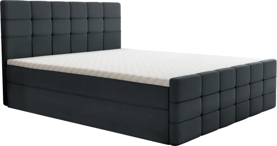 Pat boxspring, 180x200, gri, BEST
