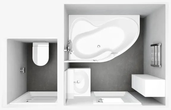 Ravak C571000000 - Cadă de colț ROSA 160x95 cm, din acrilic, albă