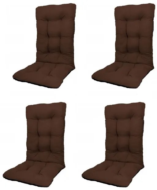Set Perne pentru scaun de casa si gradina cu spatar, 48x48x75cm, culoare maro, 4 buc/set