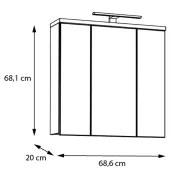 Dulap de baie suspendat cu oglindă VENOM, verde / stejar Artisan