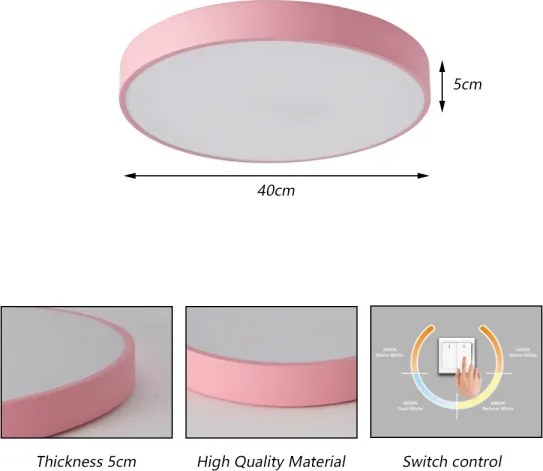 Brilagi - Plafonieră LED POOL, 48W, 230V, 3000/4000/6000K, 40 cm, roz