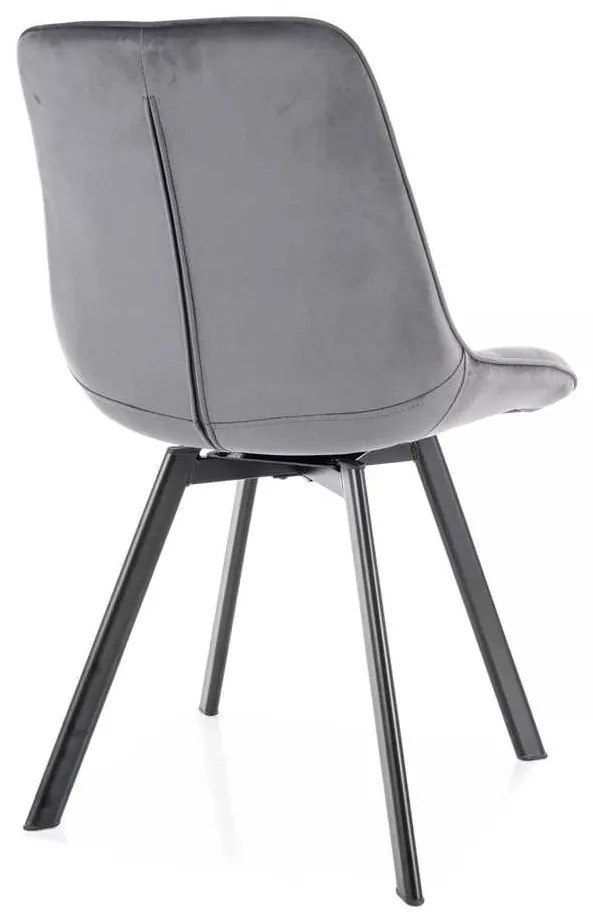 Scaun de bucătărie Albons Velvet, gri