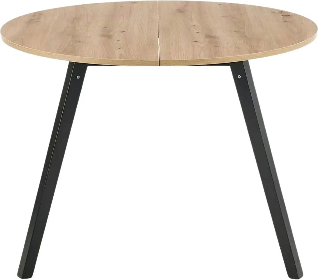 Masa rotunda extensibila bucatarie RUBEN, stejar artisan/negru, 102/14
