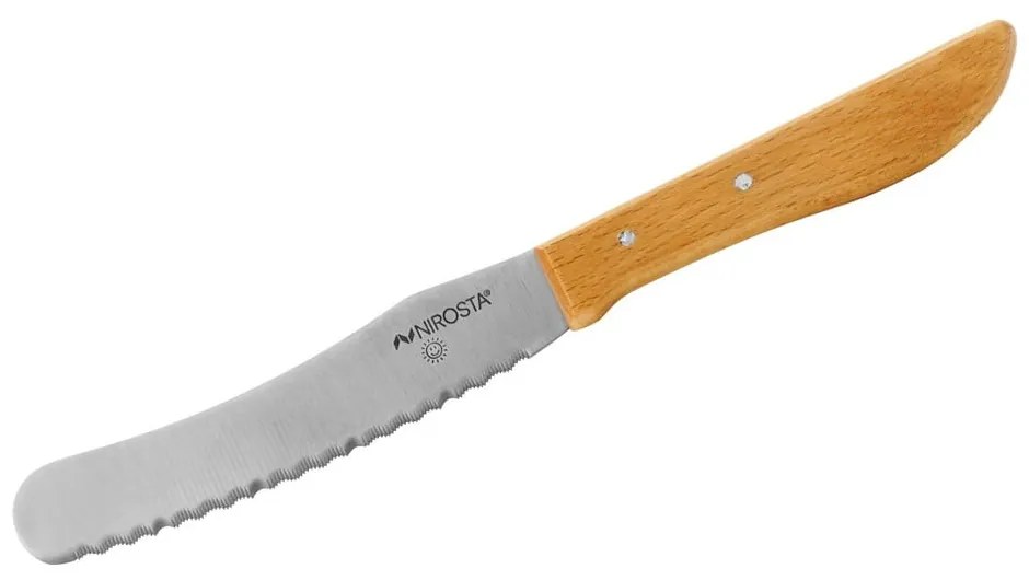 Cuțit din oțel pentru pâine și unt cu mâner din lemn Nirosta Wood