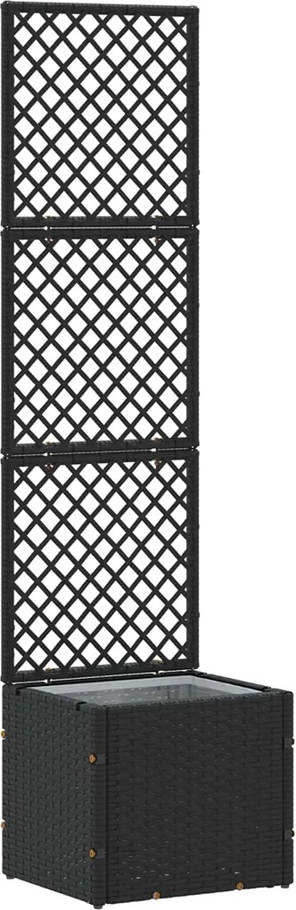 vidaXL Suport pentru plante cu gard Negru 35 x 30 x 135 cm Metal