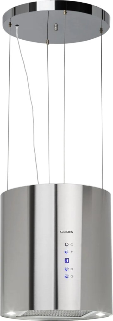 Klarstein Barett, hotă de aspirație, Ø 38 cm, convecție 590 m³/h, LED, filtru de carbon, oțel inoxidabil