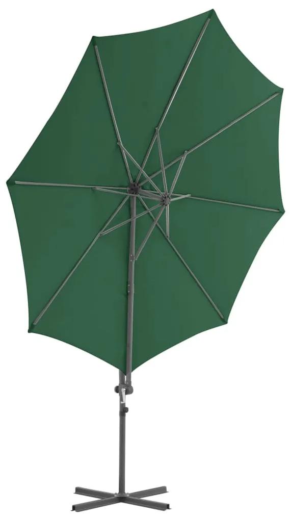 Umbrela de exterior cu baza portabila, verde Verde