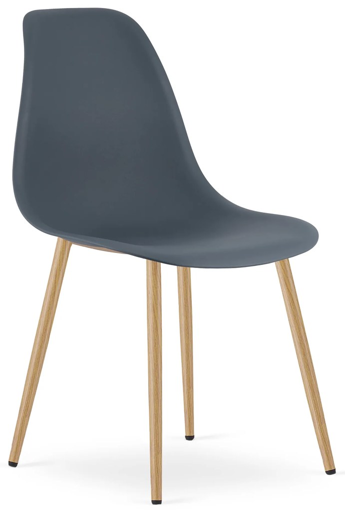 Scaun Bucatarie/Dining Velo Plus Gri Picioare Metalice Finisaj Lemn