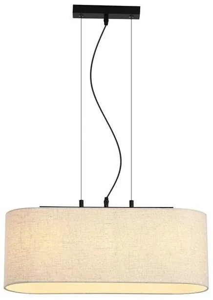 Lustra suspendata cu abajur oval in Hessian