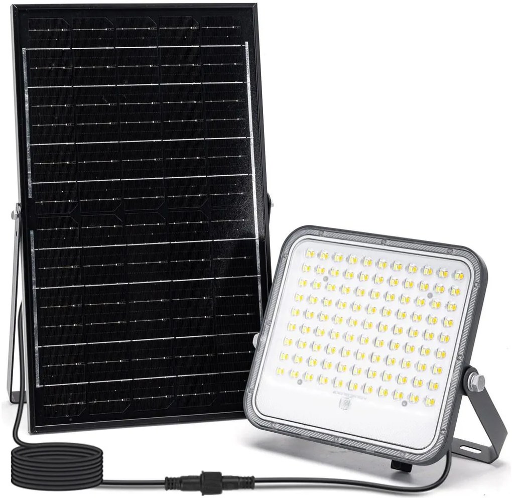 Aigostar - Proiector solar LED cu intensitate reglabilă, 150W, 3,4V, IP66, cu telecomandă